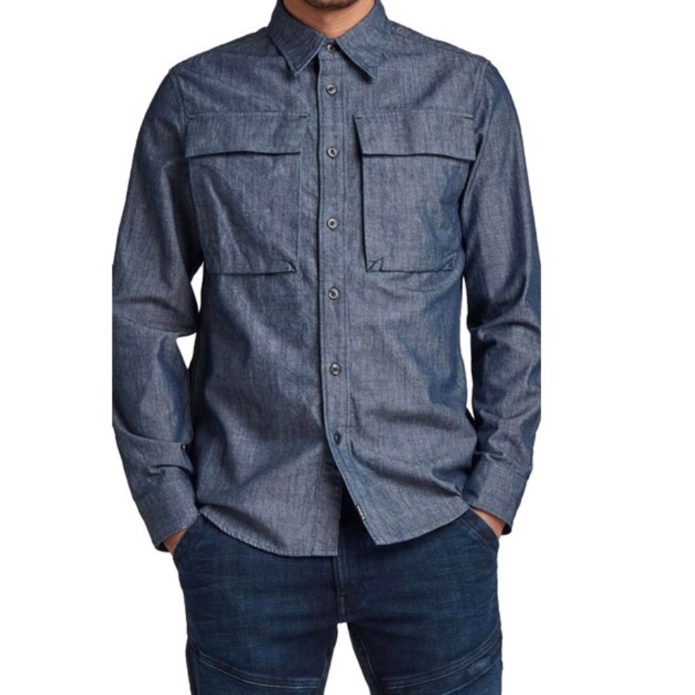 Denim button down